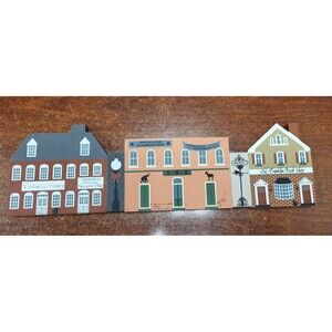 Wooden Store Front Set of 5  1988-1991 Series VI & VII Signed Cats Meow Series
